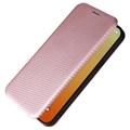 iPhone 15 Pro Max Flip Cover - Karbonfiber - Rødguld