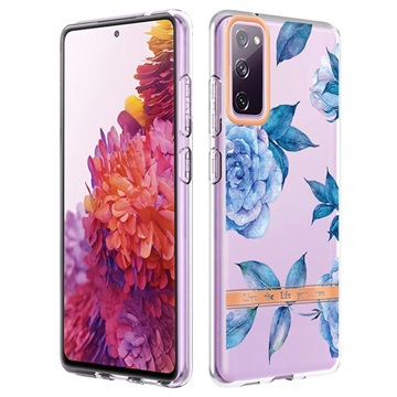 Flower Series Samsung Galaxy S20 FE TPU Cover - Blå Pæon