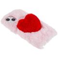 Plush Heart iPhone 14 TPU Cover - Pink