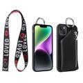 Strap Series iPhone 14 Plus Cover med Aftageligt Pung - Sort