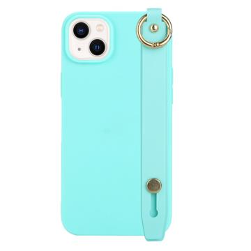 Candy Color iPhone 14 Plus TPU Cover med Håndrem - Babyblå