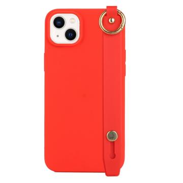 Candy Color iPhone 14 Plus TPU Cover med Håndrem - Rød