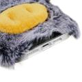 Fluffy Plush iPhone 14 Plus Hybrid Cover - Grå Gris