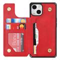 iPhone 14 Plus Magnetisk Kickstand Pung - Rød