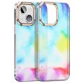 Watercolor Glitter iPhone 14 Plus Hybrid Cover - Cyan