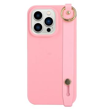 Candy Color iPhone 14 Pro TPU Cover med Håndrem - Pink