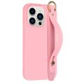 Candy Color iPhone 14 Pro TPU Cover med Håndrem - Pink