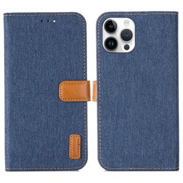 Jeans Series iPhone 14 Pro Max Cover med Kortholder - Mørkeblå