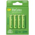 GP ReCyko 1300 Genopladelige AA-batterier 1300mAh - 4 stk.