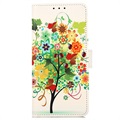 Glam Series Sony Xperia 10 IV Pung Cover - Blomstrede Træ / Farverig