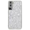 Glitter Series Samsung Galaxy S23 5G Hybrid Cover - Sølv