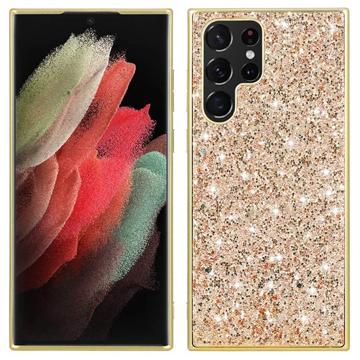 Glitter Series Samsung Galaxy S23 Ultra 5G Hybrid Cover - Guld