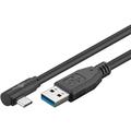 Goobay USB-C-kabel med vinkel 3m - USB-C/USB-A - Sort