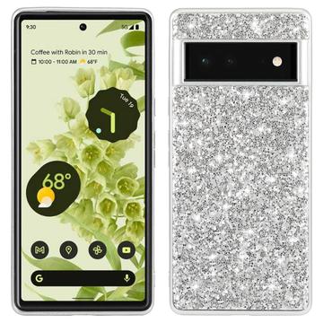 Google Pixel 8a Glitter Series Hybrid Cover - Sølv