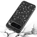 Google Pixel 9/9 Pro Glitter Series Hybrid Cover - Sort