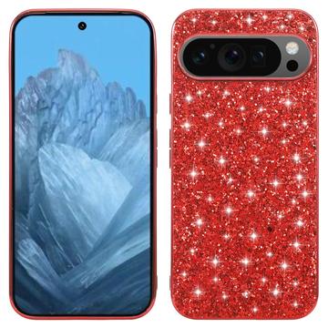 Google Pixel 9/9 Pro Glitter Series Hybrid Cover - Rød