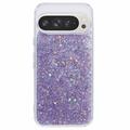 Google Pixel 9 Pro XL Glitter Flakes TPU Cover - Lilla