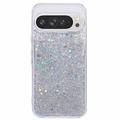 Google Pixel 9 Pro XL Glitter Flakes TPU Cover - Sølv