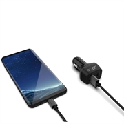 Green Cell 48W biloplader med USB-C Power Delivery og USB-A Quick Charge 3.0 - hurtig opladning til smartphones og tablets