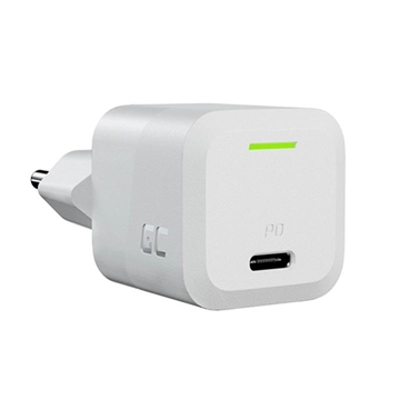 Green Cell Power GaN-oplader 33W - kompakt USB-C-hurtigoplader til bærbar computer, MacBook, iPhone, tablet, Nintendo Switch - hvid