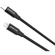 GreyLime 18W Flettet USB-C / Lightning Kabel - MFi-Certificeret - 1m - Sort