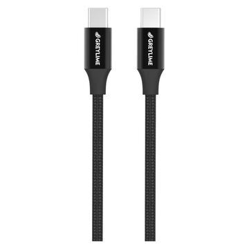 GreyLime 60W flettet USB-C / USB-C-kabel - 1 m - sort