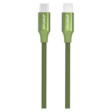 GreyLime 60W flettet USB-C / USB-C-kabel - 1 m - grøn