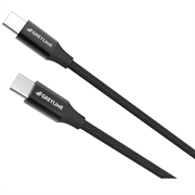 GreyLime Flettet USB-C / USB-C Kabel - 1m - Sort