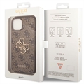 Guess 4G Big Metal Logo iPhone 14 Hybrid Cover - Brun