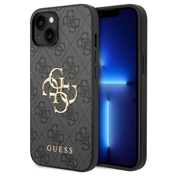 iPhone 15 Plus Guess 4G Big Metal Logo Hybrid Cover - Grå