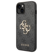 iPhone 15 Plus Guess 4G Big Metal Logo Hybrid Cover - Grå