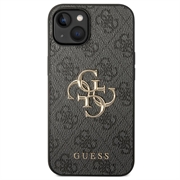 iPhone 15 Plus Guess 4G Big Metal Logo Hybrid Cover - Grå