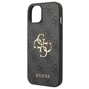 iPhone 15 Plus Guess 4G Big Metal Logo Hybrid Cover - Grå