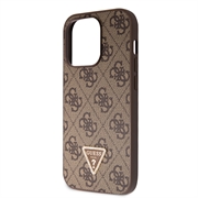 iPhone 15 Pro Max Guess 4G Strass Triangle Metal Logo Cover med Crossbody Rem - Brun