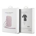 Guess quiltet 4G-telefonpose med metallogo og justerbar rem - pink