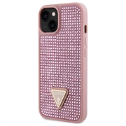 iPhone 15 Guess Rhinestones Triangle Metal Logo Cover