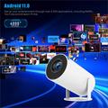 HY300 Pro Android 11 Smart Projector m. dobbelt WiFi, Bluetooth 5.0 - Hvid