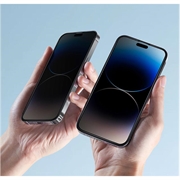 iPhone 15 Plus Hofi Anti Spy Pro+ Privacy Skærmbeskyttelse Hærdet Glas - 9H - Sort Kant