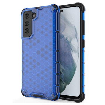 Honeycomb Armored Samsung Galaxy S21 FE 5G Hybrid Cover - Blå