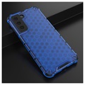 Honeycomb Armored Samsung Galaxy S21 FE 5G Hybrid Cover - Blå