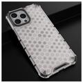 Honeycomb Armored iPhone 14 Pro Hybrid Cover - Gennemsigtig