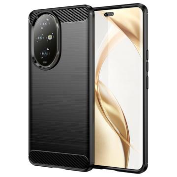 Honor 200 Pro Børstet TPU Cover - Karbonfiber - Sort