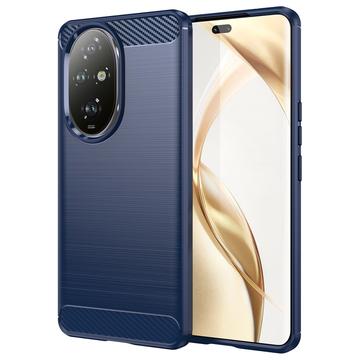 Honor 200 Pro Børstet TPU Cover - Karbonfiber - Blå