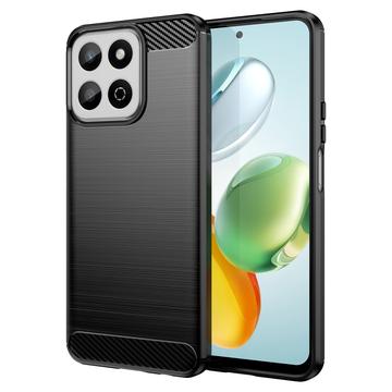 Honor 200 Smart Børstet TPU Cover - Karbonfiber - Sort