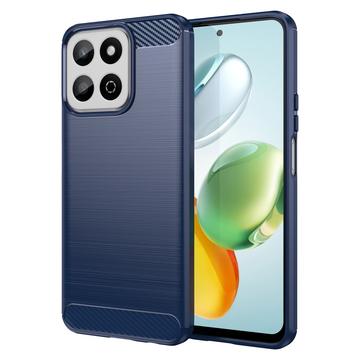 Honor 200 Smart Børstet TPU Cover - Karbonfiber - Blå