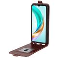 Honor X6b Vertikal Flip Cover med Kortholder - Brun