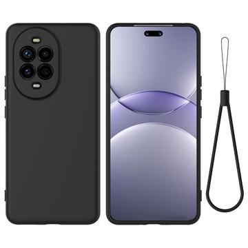 Huawei Nova 13 Pro Flydende silikone cover med håndrem - sort