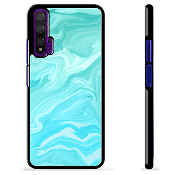 Huawei Nova 5T Beskyttende Cover - Blå Marmor