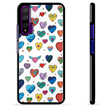 Huawei Nova 5T Beskyttende Cover - Hjerter