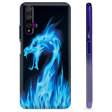 Huawei Nova 5T TPU Cover - Blå Ild Drage